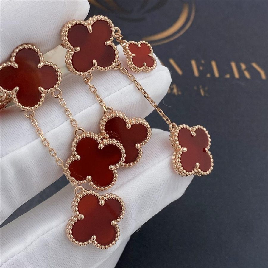[Demi jewelry]CLOVER EARRINGS CARNELIAN 4 MOTIFS PINK GOLD