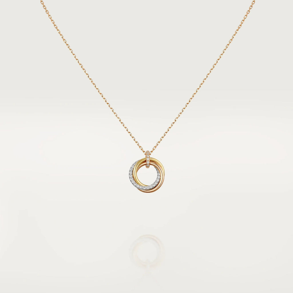 [Demi jewelry]TRINITY NECKLACE SILVER GOLD PINK GOLD DIAMONDS