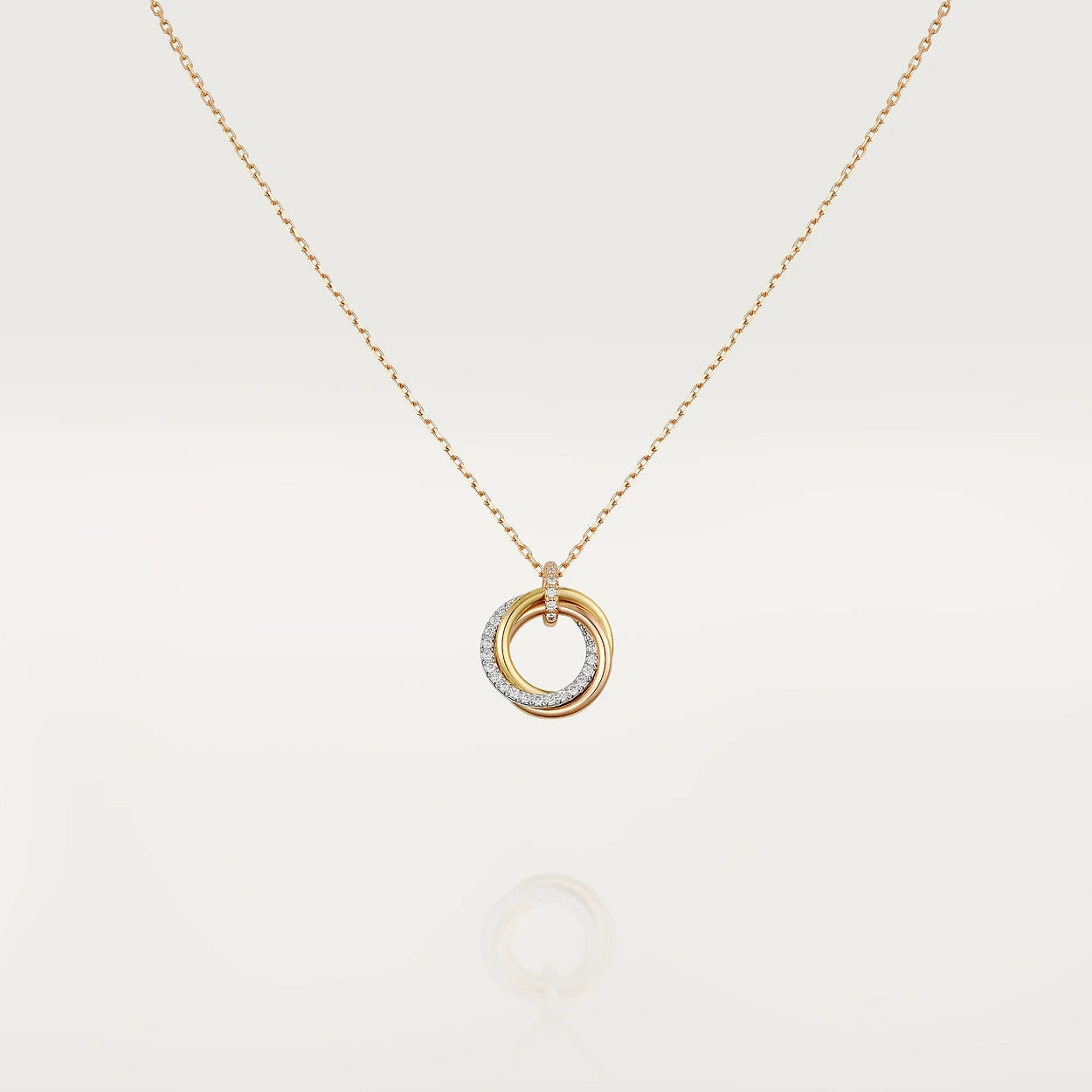 [Demi jewelry]TRINITY NECKLACE SILVER GOLD PINK GOLD DIAMONDS