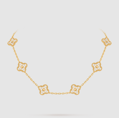 [Mystic]CLOVER 10 MOTIFS FULL DIAMOND NECKLACE