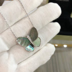 [Demi jewelry]LARGE BUTTERFLY SILVER PENDANT DIAMOND NECKLACE