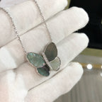 [Demi jewelry]LARGE BUTTERFLY SILVER PENDANT DIAMOND NECKLACE