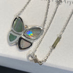 [Demi jewelry]LARGE BUTTERFLY SILVER PENDANT DIAMOND NECKLACE