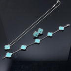 [Demi jewelry]CLOVER 1 DIAMOND BLUE SKY SILVER EARRINGS