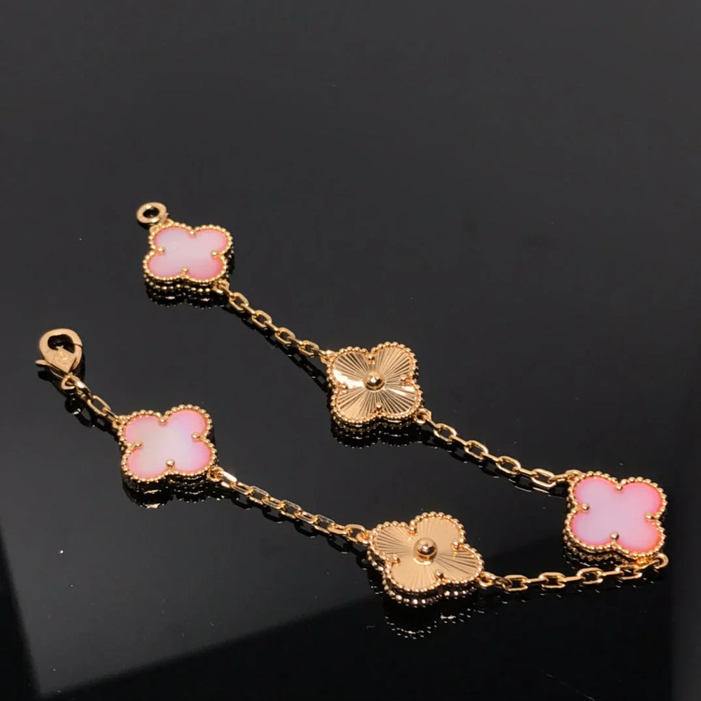 [Demi jewelry] CLOVER 5 MOTIFS  PINK MOP BRACELET COLLECTION