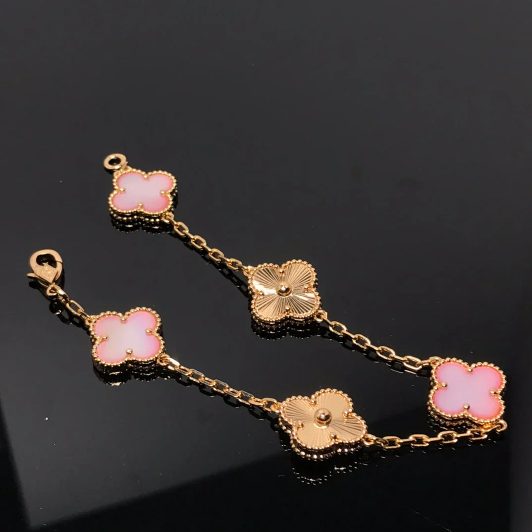 [Demi jewelry] CLOVER 5 MOTIFS  PINK MOP BRACELET COLLECTION