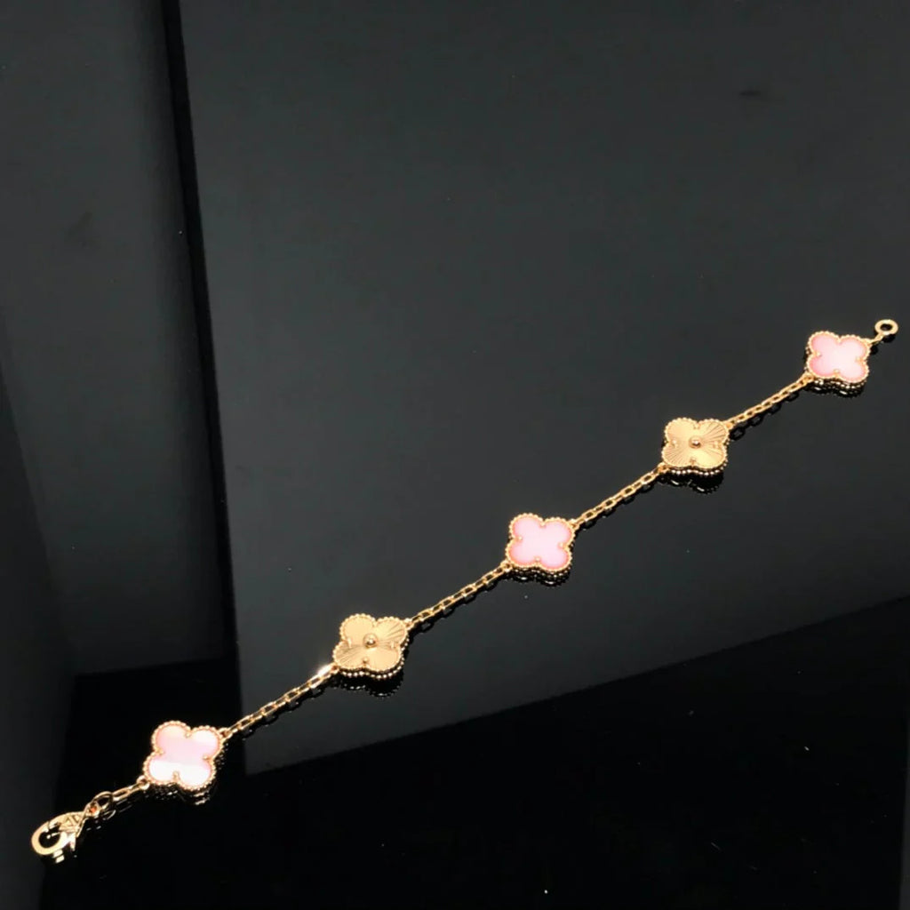 [Demi jewelry] CLOVER 5 MOTIFS  PINK MOP BRACELET COLLECTION