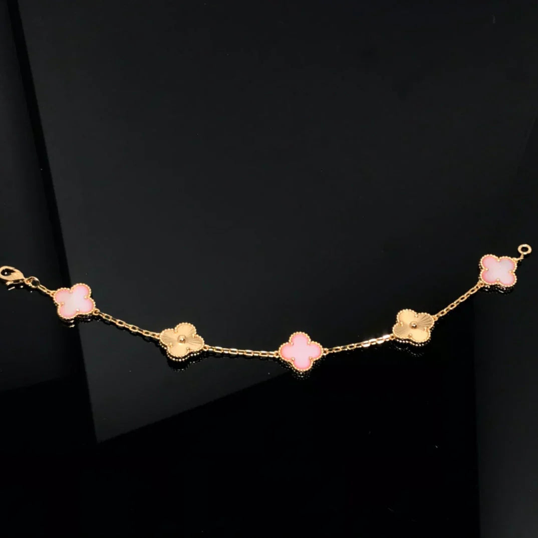 [Mystic] CLOVER 5 MOTIFS  PINK MOP BRACELET COLLECTION