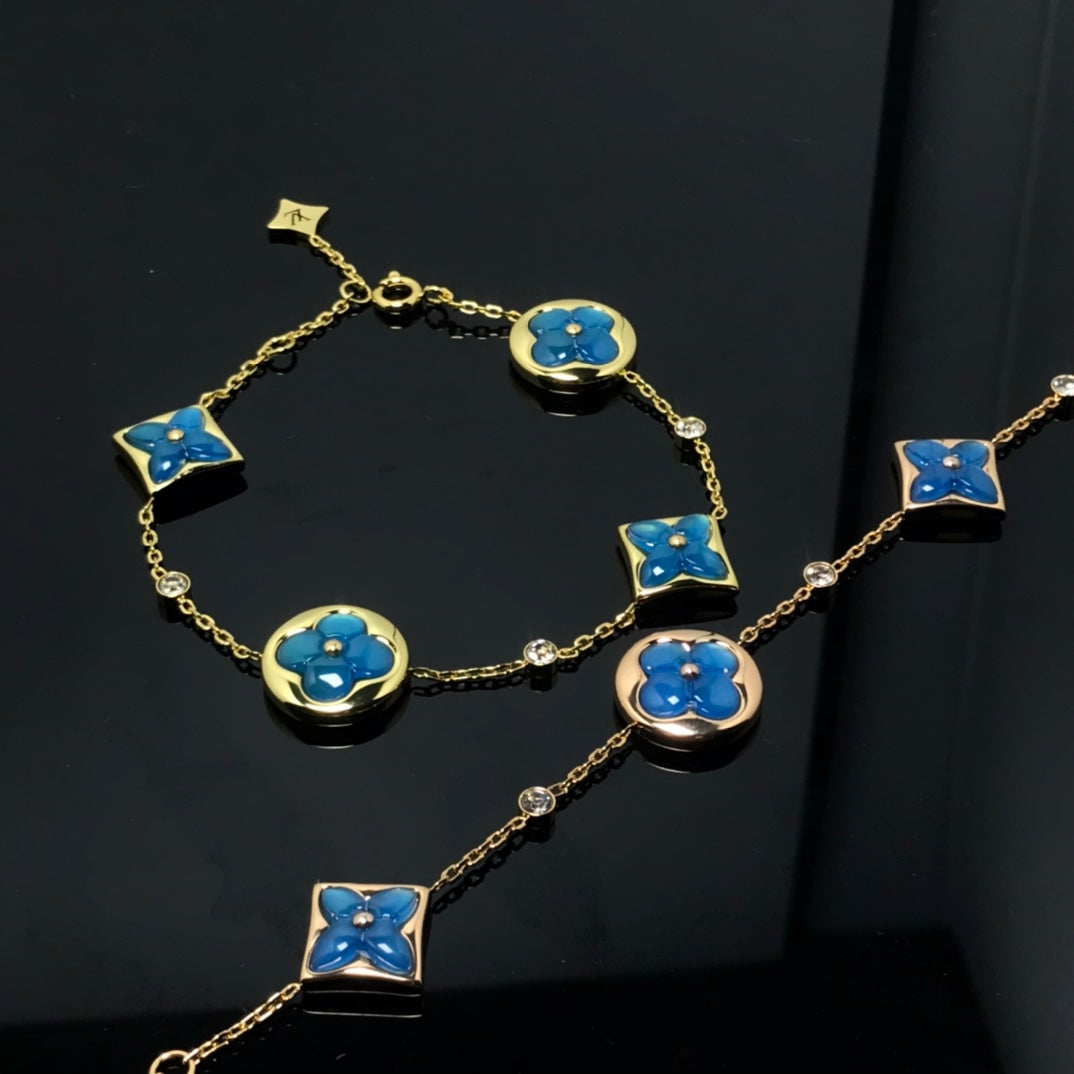 [Demi jewelry]STAR AND SUN 4 MOTIF BLUE BRACELET