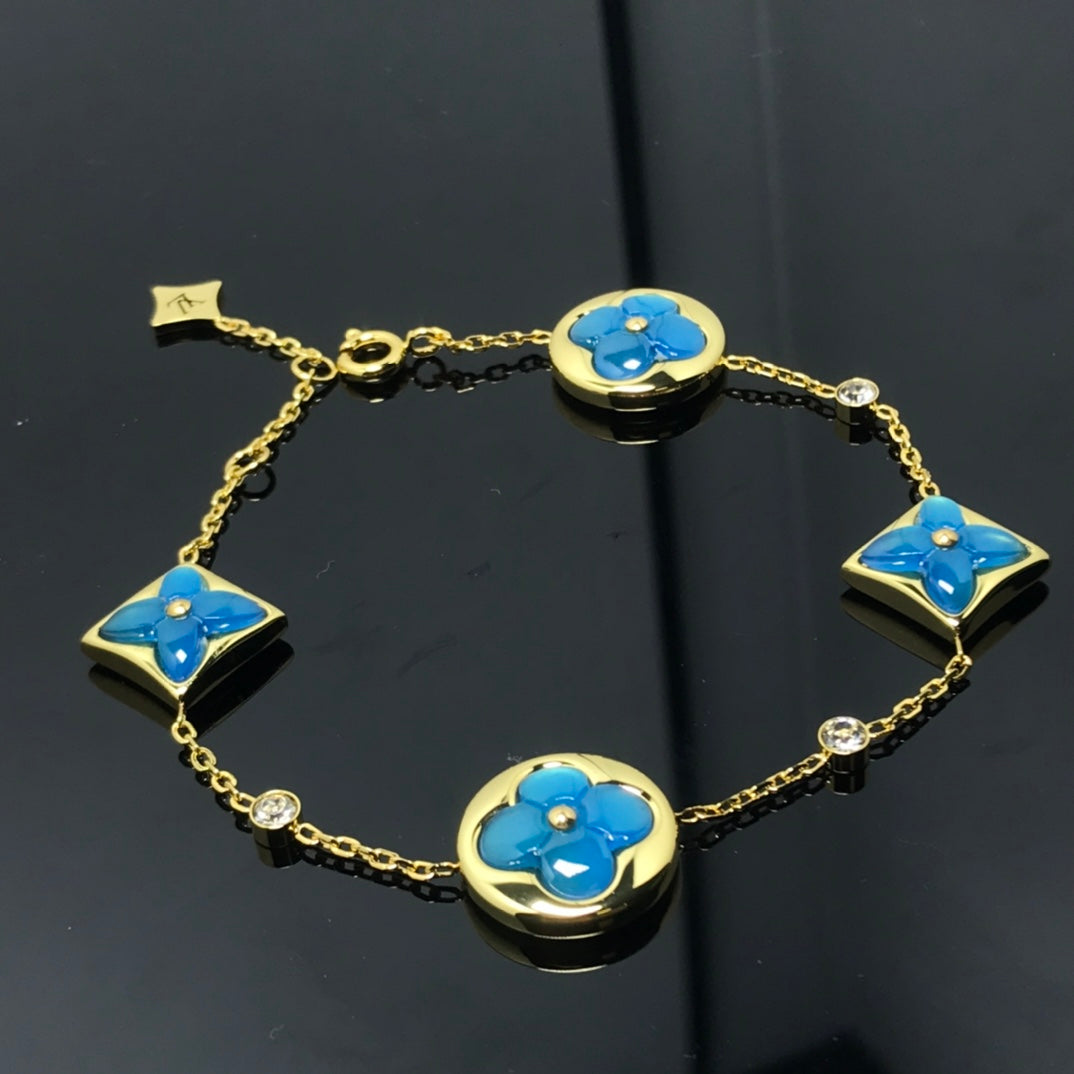 [Demi jewelry]STAR AND SUN 4 MOTIF BLUE BRACELET