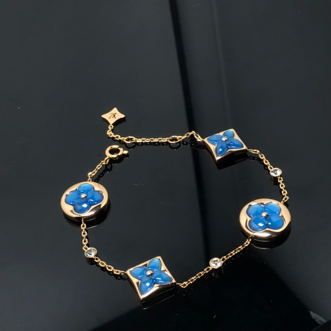 [Demi jewelry]STAR AND SUN 4 MOTIF BLUE BRACELET