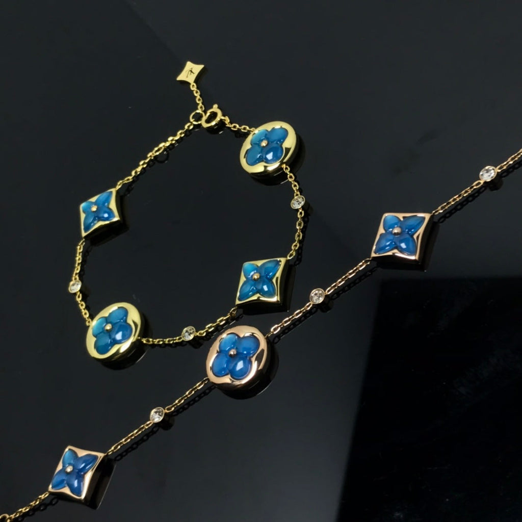 [Demi jewelry]STAR AND SUN 4 MOTIF BLUE BRACELET