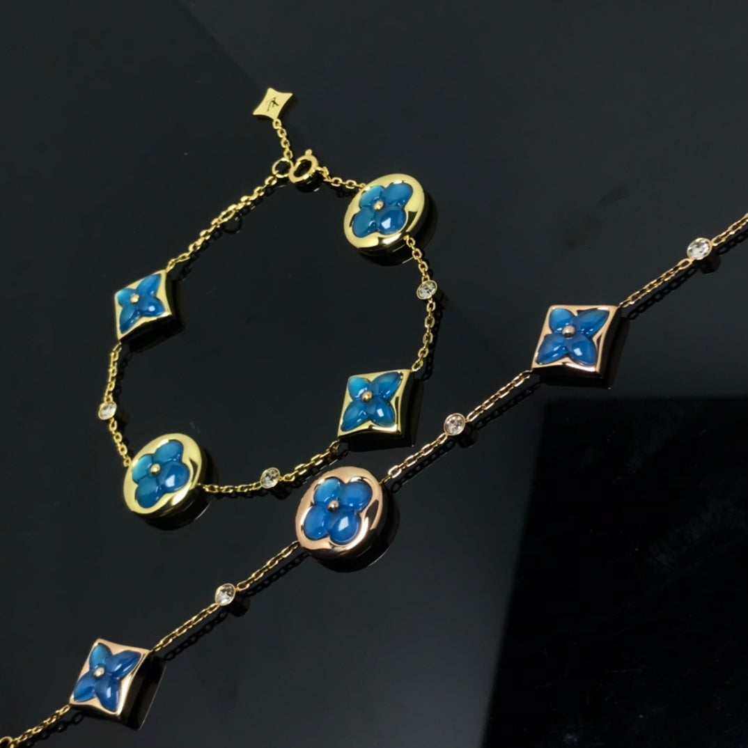 [Demi jewelry]STAR AND SUN 4 MOTIF BLUE BRACELET