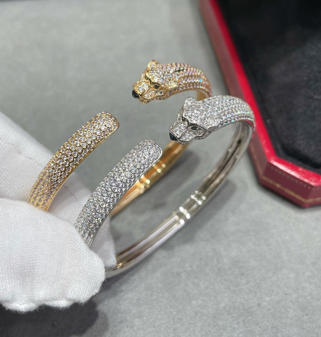[Demi jewelry]PANTHERE FULL DIAMOND OPEN BRACELET