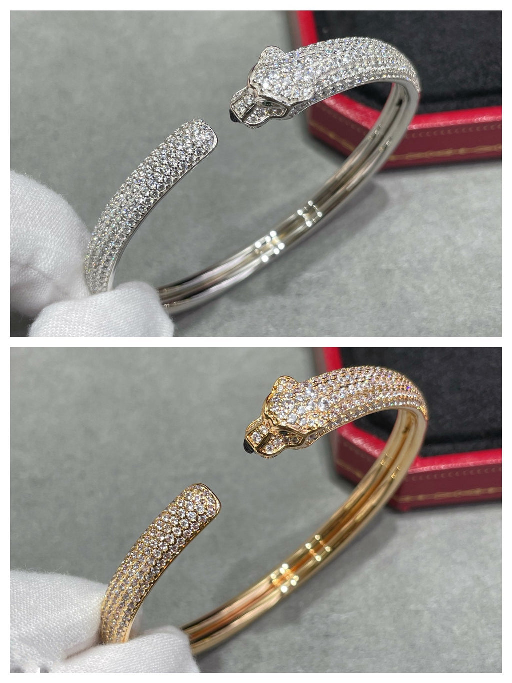 [Demi jewelry]PANTHERE FULL DIAMOND OPEN BRACELET