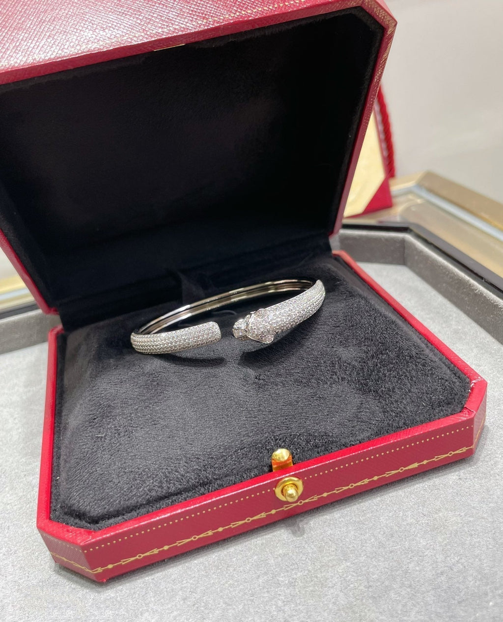 [Demi jewelry]PANTHERE FULL DIAMOND OPEN BRACELET