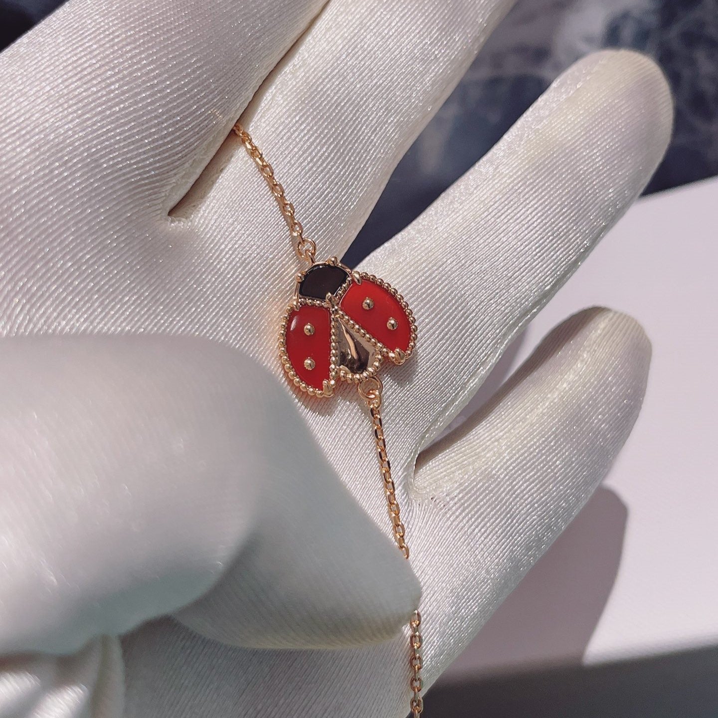 [Demi jewelry]LUCKY SPRING 1 MOTIF PINK GOLD BRACELET