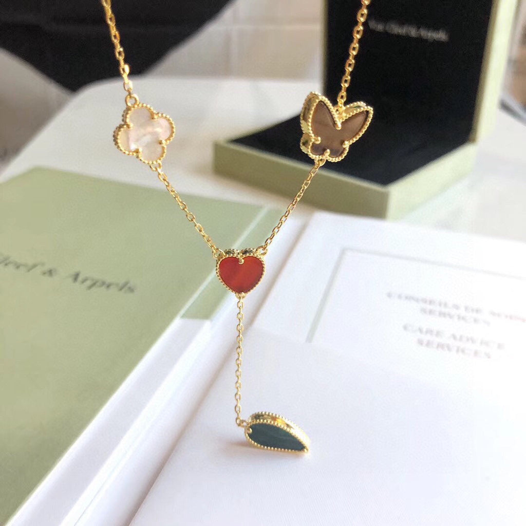 [Demi jewelry]LUCKY SPRING 4 MOTIFS ROSE GOLD NECKLACE