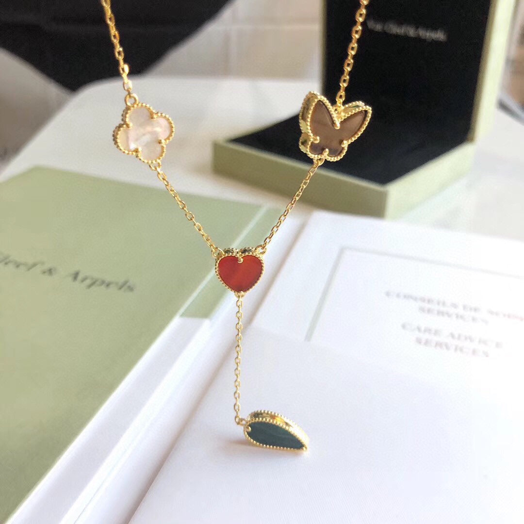 [Demi jewelry]LUCKY SPRING 4 MOTIFS ROSE GOLD NECKLACE
