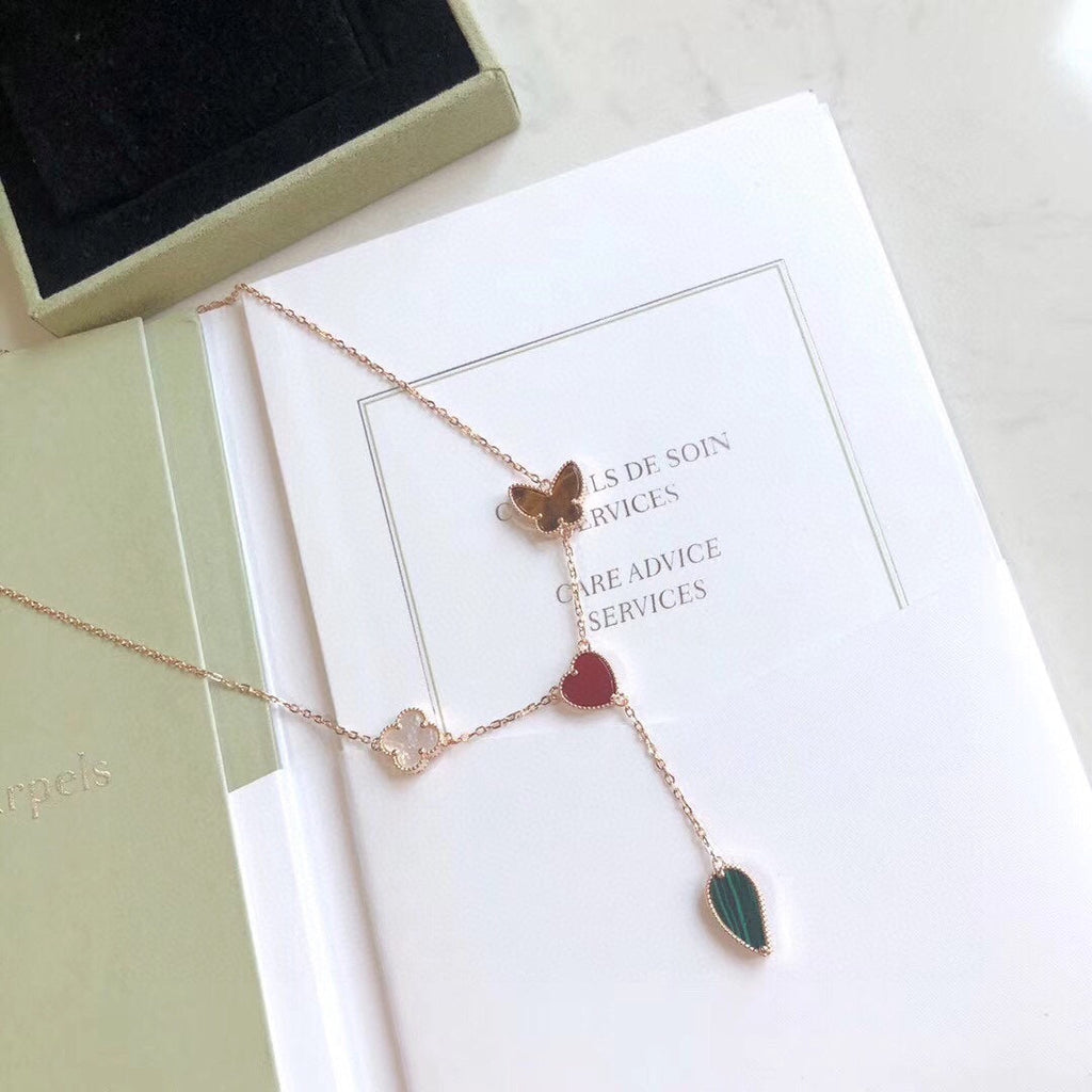 [Demi jewelry]LUCKY SPRING 4 MOTIFS ROSE GOLD NECKLACE