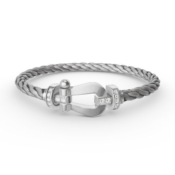 [Demi jewelry]FORCE LARGE HORSESHOE HALF DIAMOND BRACELET SILVER