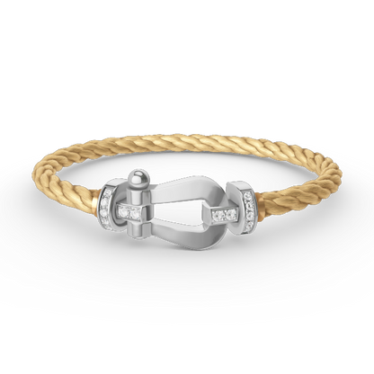 [Mystic]FORCE LARGE HORSESHOE HALF DIAMOND BRACELET SILVER