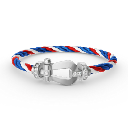 [Mystic]FORCE LARGE HORSESHOE HALF DIAMOND BRACELET SILVER