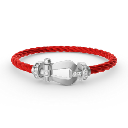 [Mystic]FORCE LARGE HORSESHOE HALF DIAMOND BRACELET SILVER