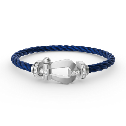 [Mystic]FORCE LARGE HORSESHOE HALF DIAMOND BRACELET SILVER