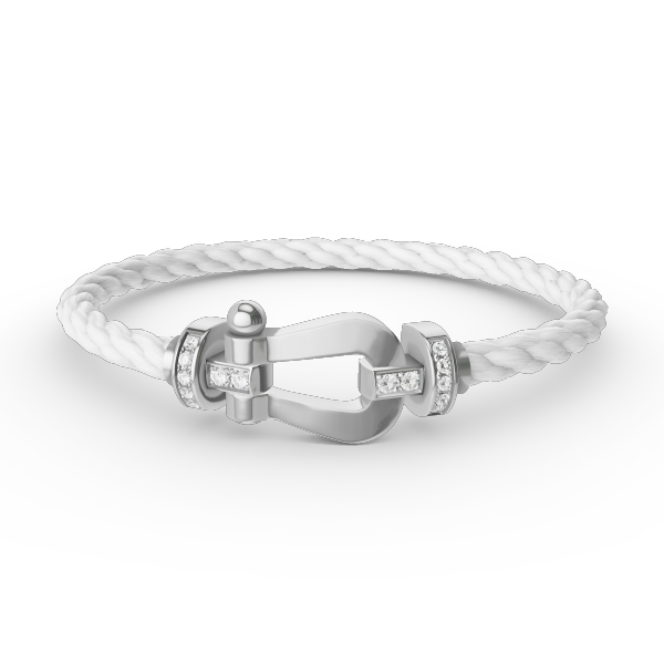 [Demi jewelry]FORCE LARGE HORSESHOE HALF DIAMOND BRACELET SILVER