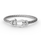 [Demi jewelry]FORCE LARGE HORSESHOE FULL DIAMOND BRACELET SILVER