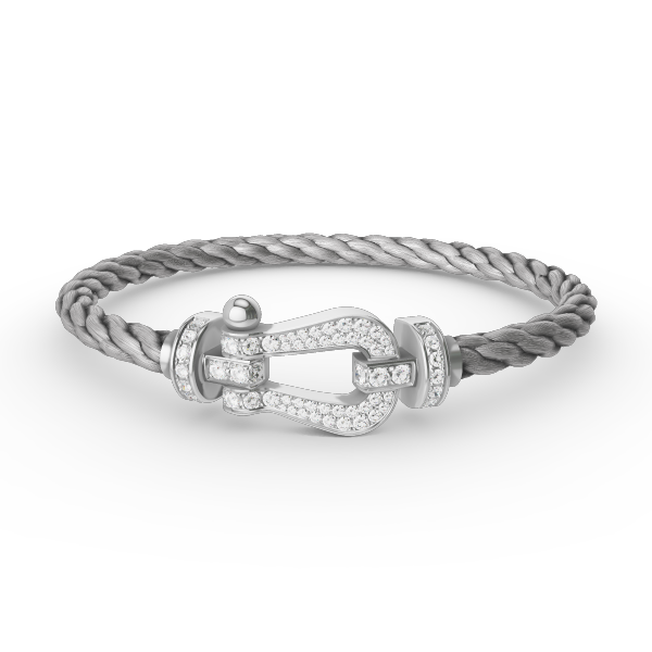 [Demi jewelry]FORCE LARGE HORSESHOE FULL DIAMOND BRACELET SILVER