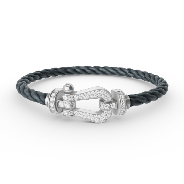 [Demi jewelry]FORCE LARGE HORSESHOE FULL DIAMOND BRACELET SILVER