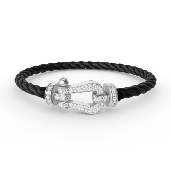 [Demi jewelry]FORCE LARGE HORSESHOE FULL DIAMOND BRACELET SILVER