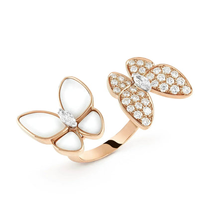 [Mystic]TWIN BUTTERFLY DIAMOND MOP RING